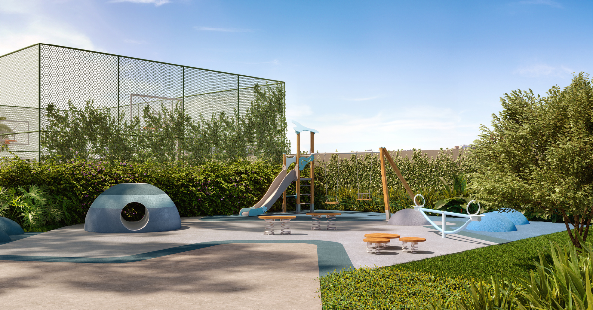 Perspectiva ilustrada do playground do Casa’Alta.