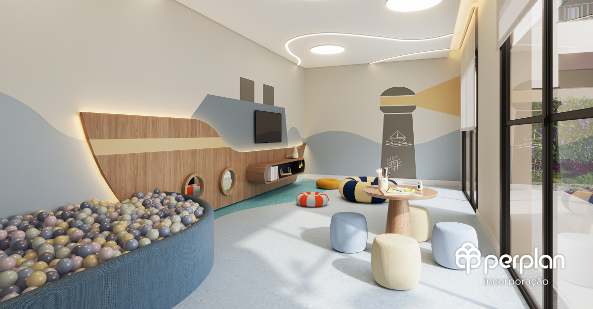 Perspectiva ilustrada da brinquedoteca do MB Park