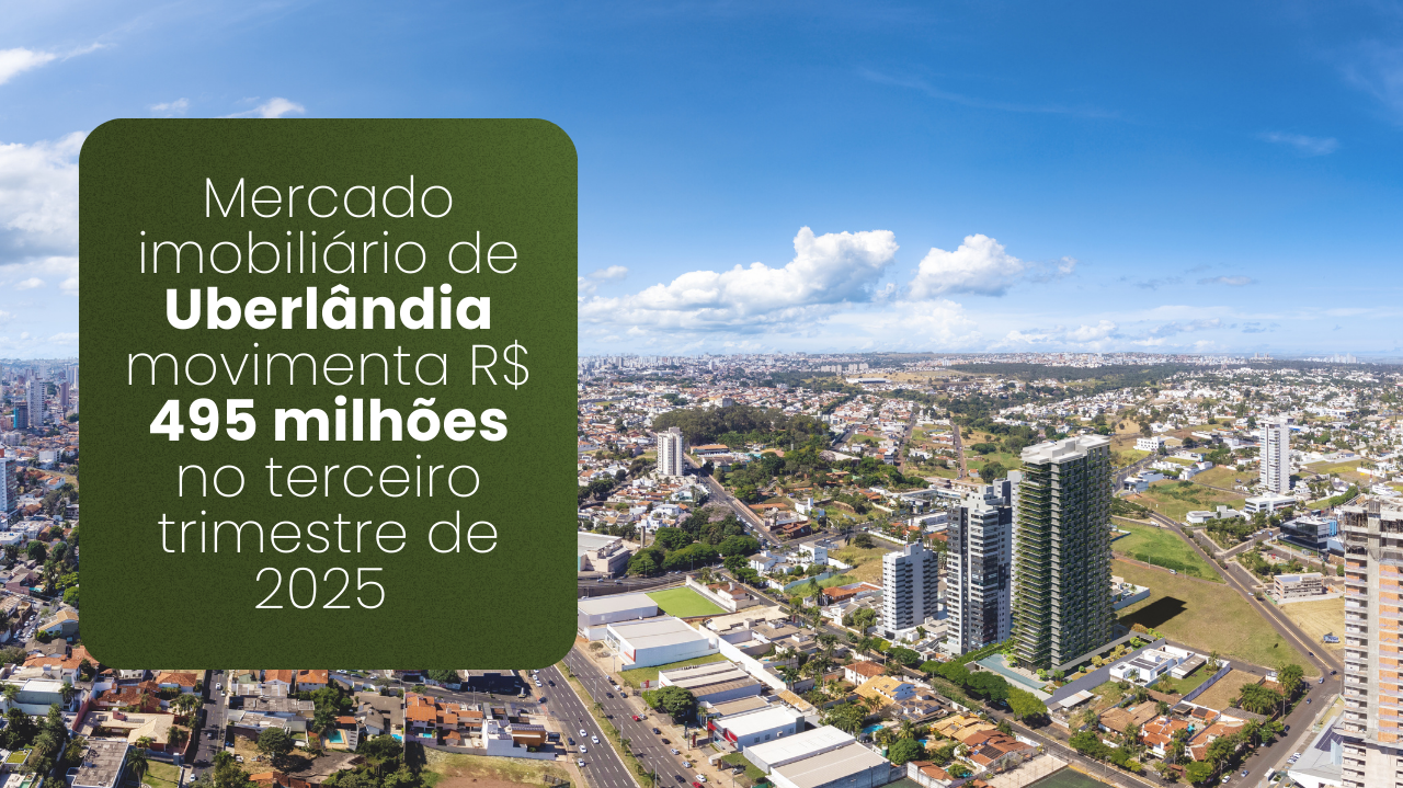 Mercado imobiliário de Uberlândia movimenta R$ 495 milhões no terceiro trimestre de 2025